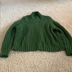 Chunky Green Knitted Turtleneck